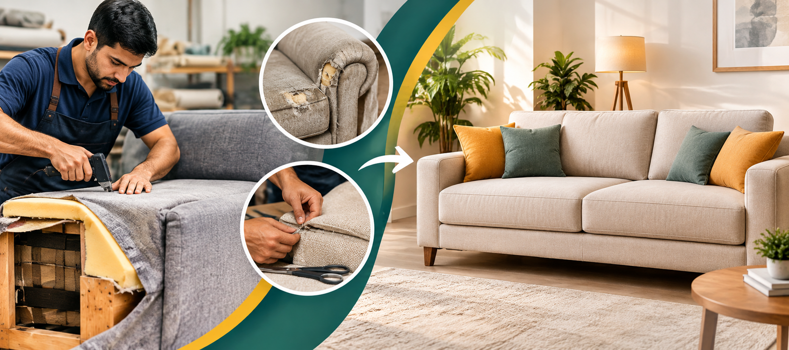Wooden sofa frame repair workshop in Greater Noida