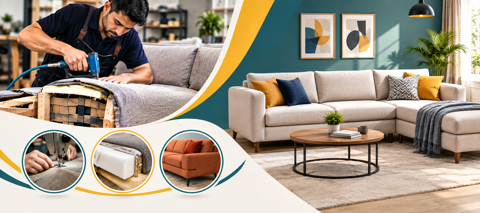 New solid wood sofa manufactured in Greater Noida